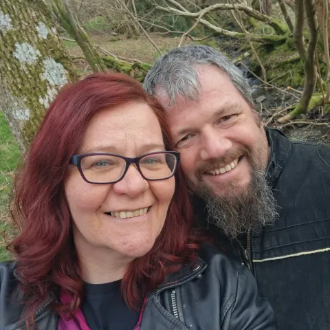Simon and Michelle, smiling together